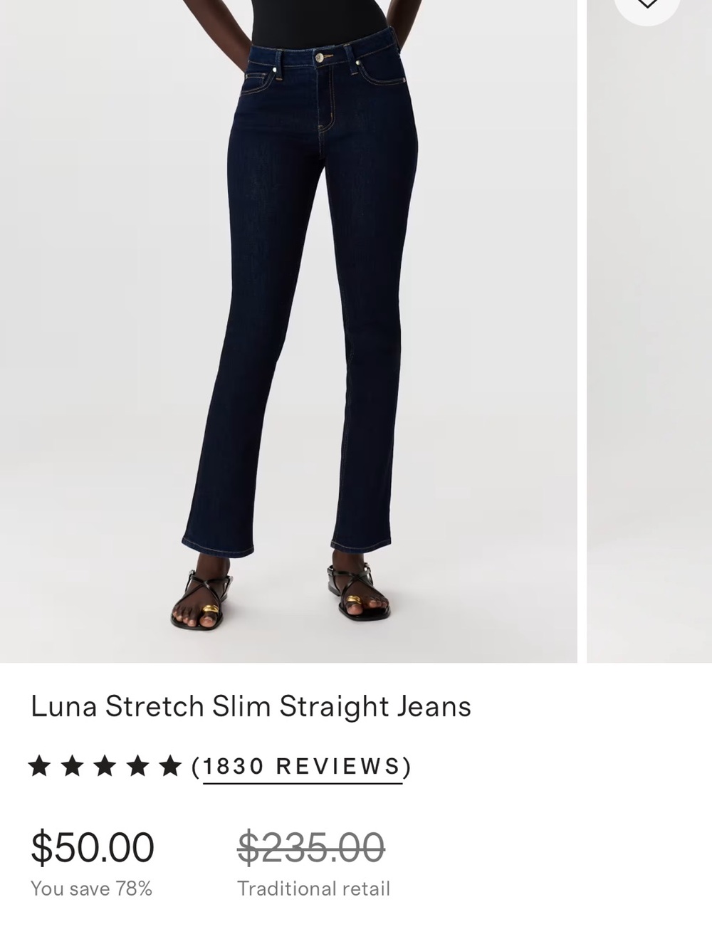 Quince Luna Stretch Straight Jeans - Dark Indigo